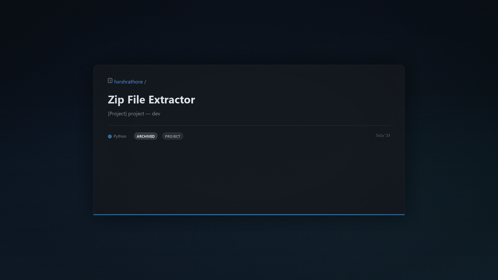 Zip File Extractor